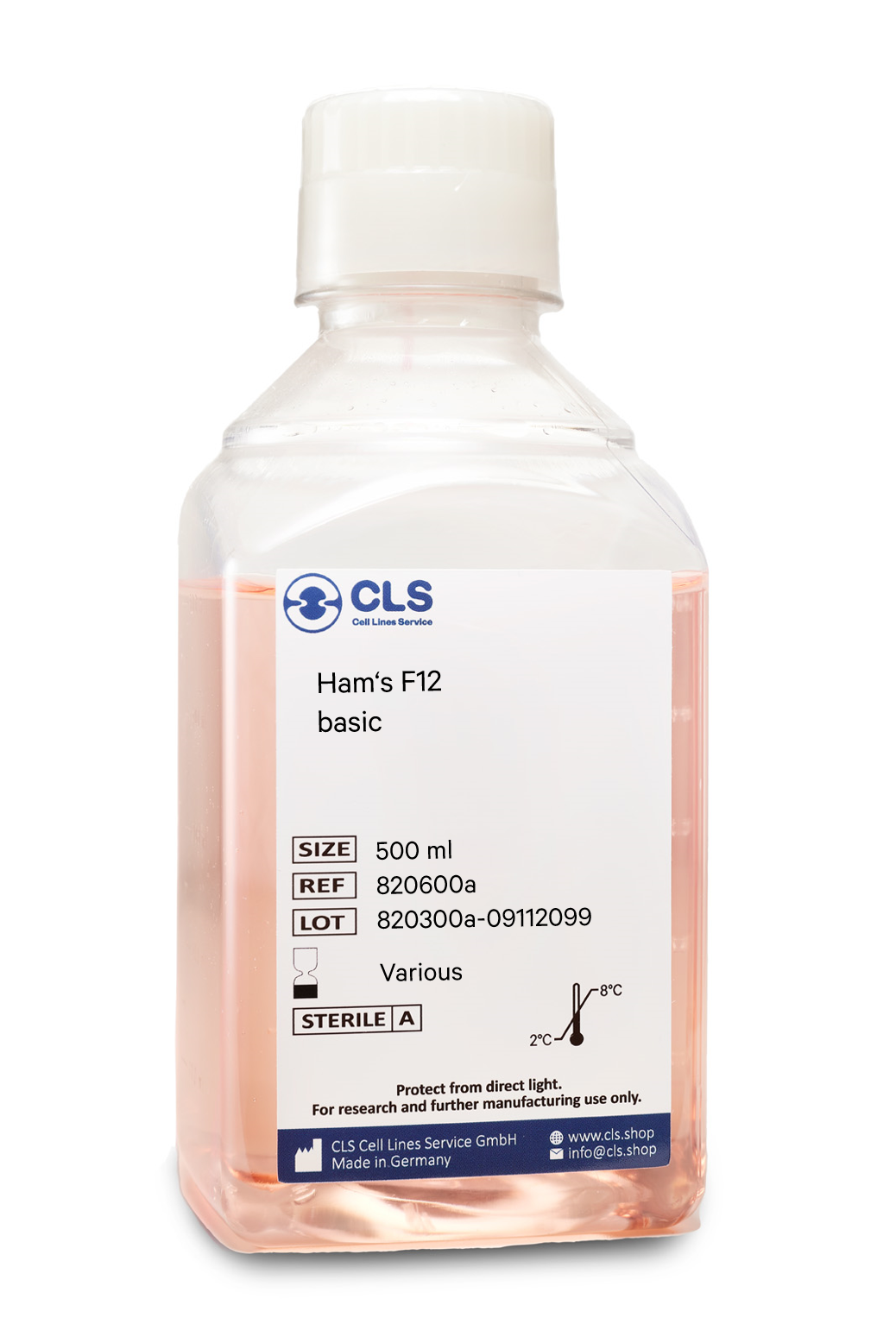 Ham's F12 Medium, w: 1.0 mM stable Glutamine, w: 1.0 mM Sodium pyruvate, w: 1.176 g/L NaHCO3